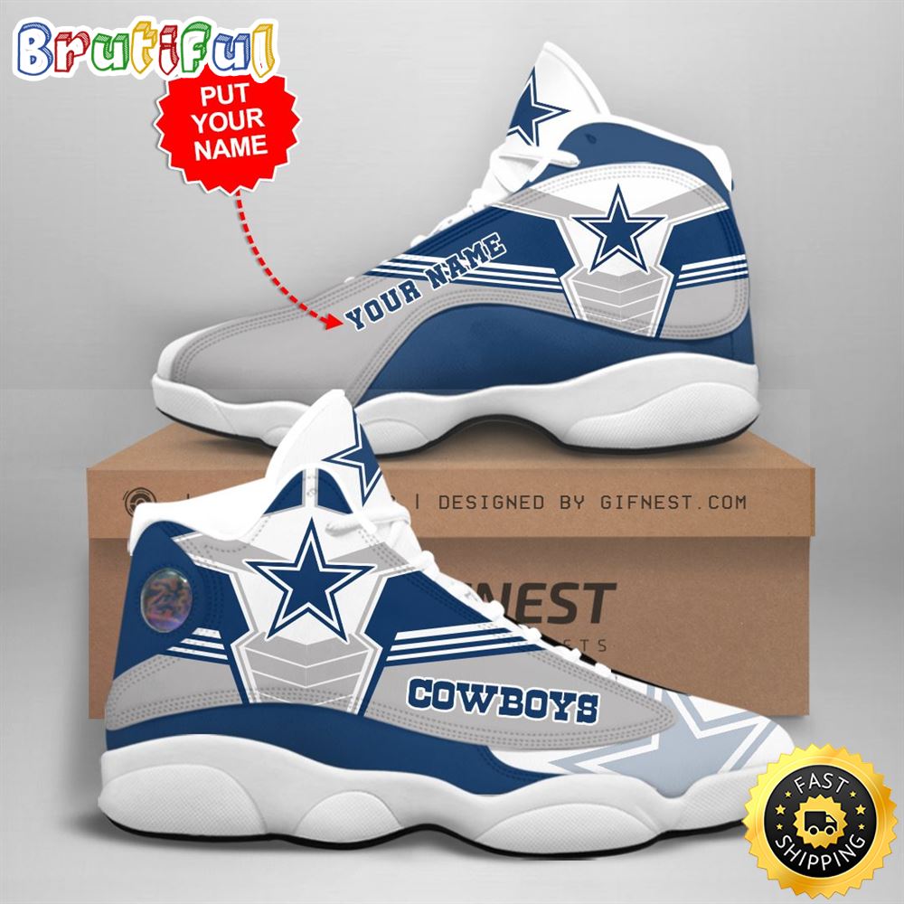 NFL Dallas Cowboys Custom Name Air Jordan 13 Shoes V2 yq9as9