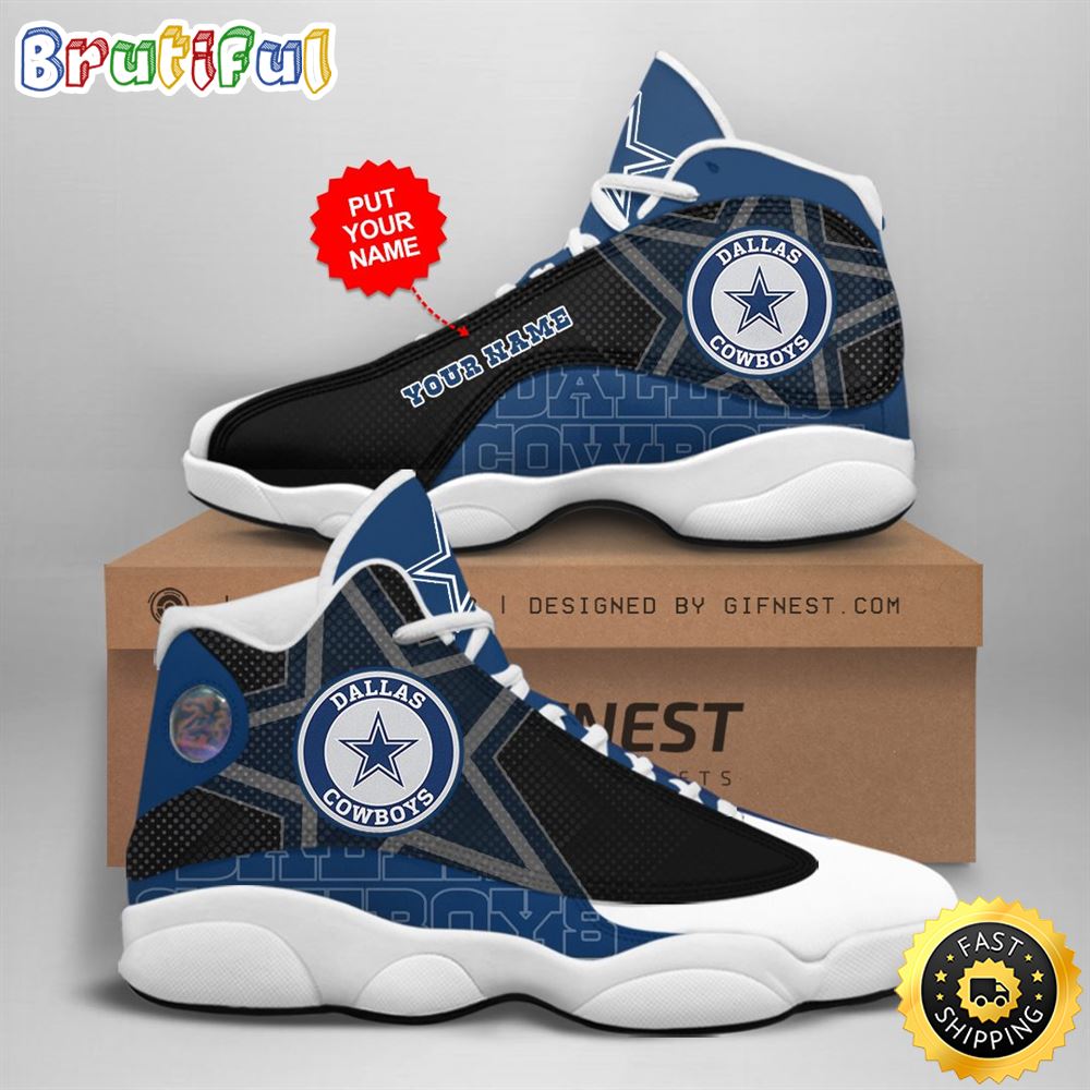 NFL Dallas Cowboys Custom Name Air Jordan 13 Shoes V6 hrcvbu