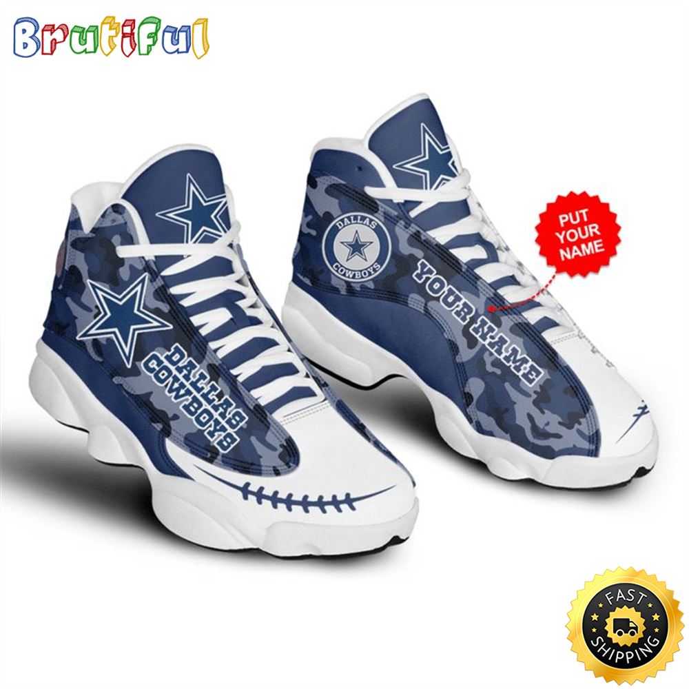 NFL Dallas Cowboys Custom Name Litmited Edition Air Jordan 13 Shoes thi5h1