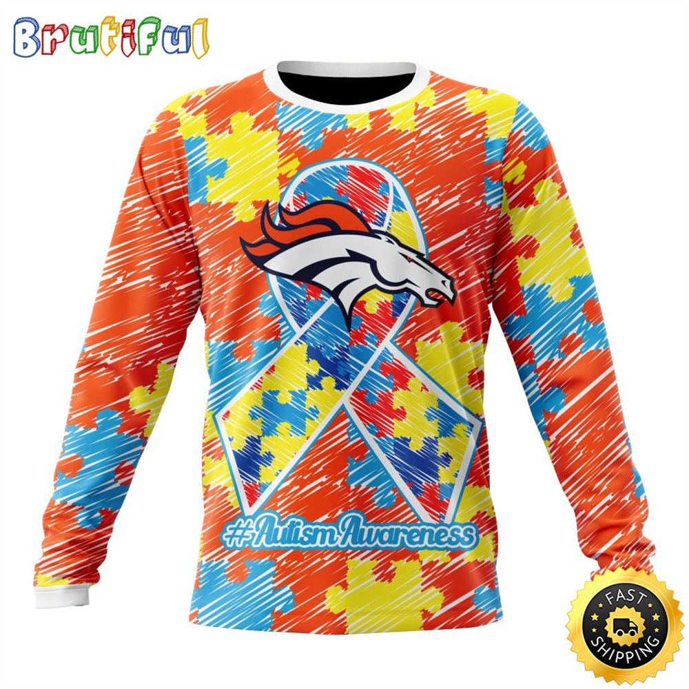NFL Denver Broncos Crewneck Sweatshirt Puzzle Autism Awareness Unisex Sweatshirt 1 klfu6b