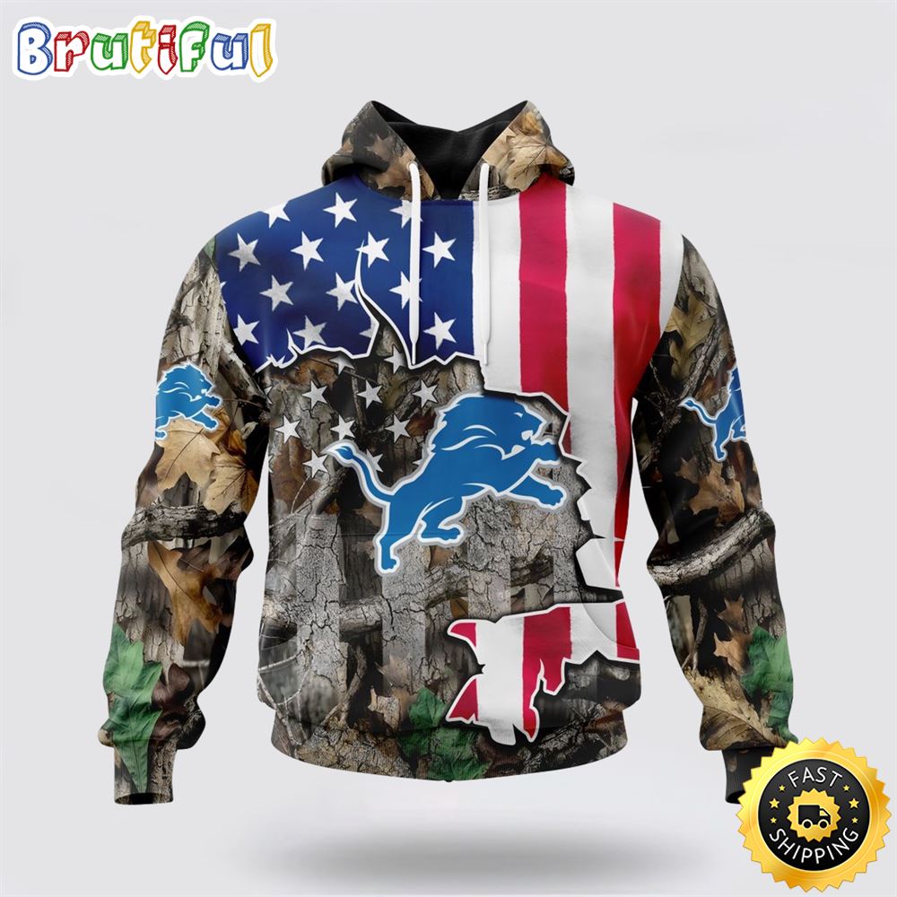 NFL Detroit Lions All Over Print 3D Hoodie USA Flag Camo Realtree Hunting Unique And Eye Catching 1 vrl5pp