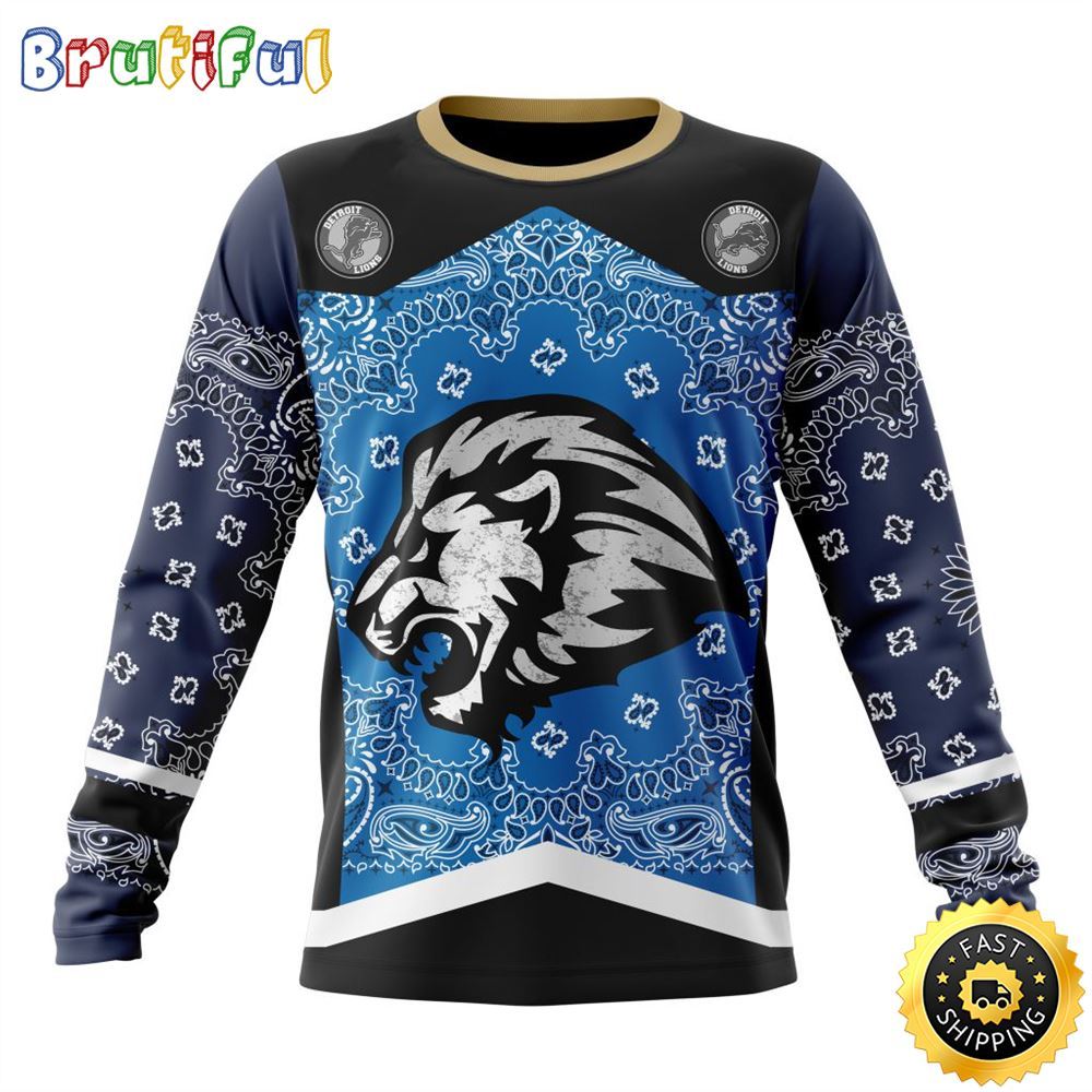 NFL Detroit Lions Crewneck Sweatshirt Specialized Classic Style Unisex Sweatshirt 1 zcej7m