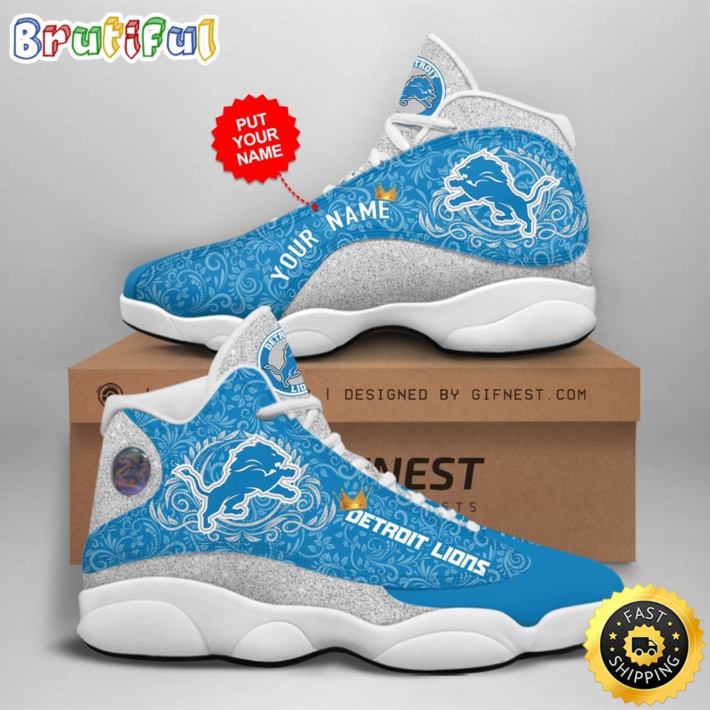 NFL Detroit Lions Custom Name Air Jordan 13 Shoes V1 asnjaf