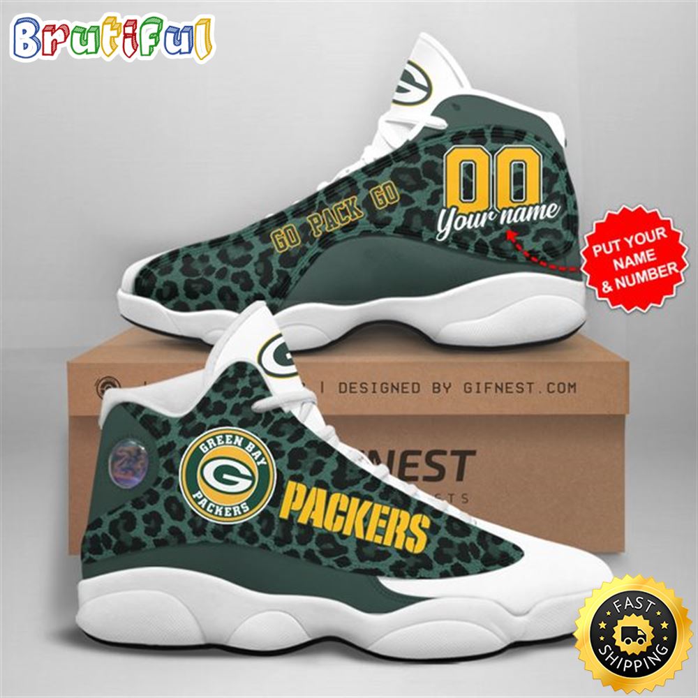 NFL Green Bay Packers Custom Name Air Jordan 13 Shoes V5 jzcwds