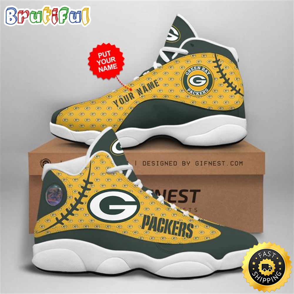 NFL Green Bay Packers Custom Name Air Jordan 13 Shoes V8 qam0tw