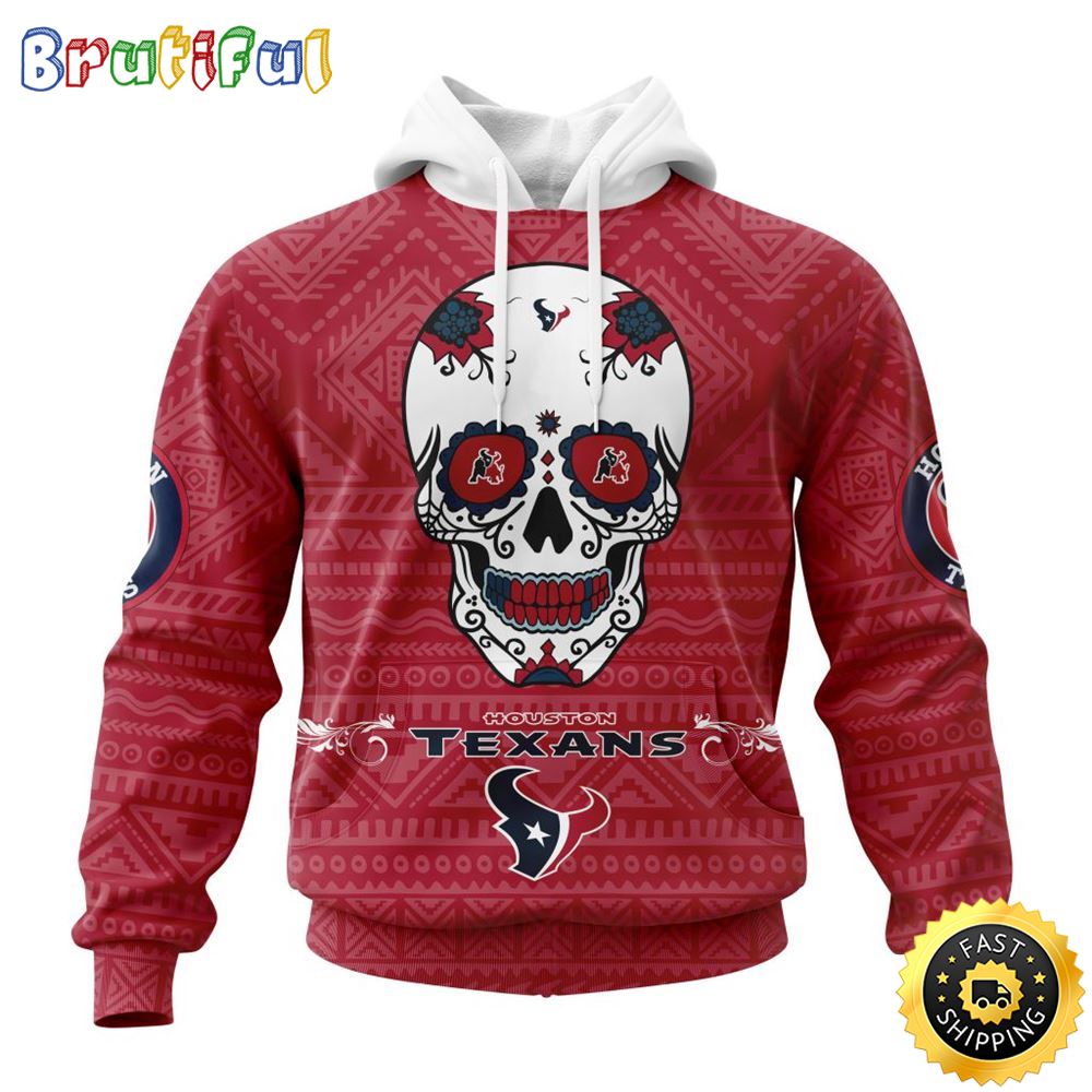 NFL Houston Texans All Over Print 3D Hoodie Specialized Kits For Dia De Muertos Show Your Team Spirit 1 nczn7g