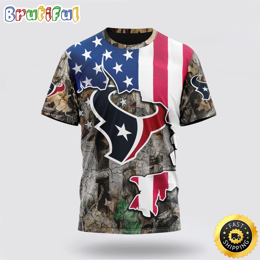 NFL Houston Texans All Over Print 3D T Shirt USA Flag Camo Realtree Hunting Unisex Tshirt 1 ywf5pm