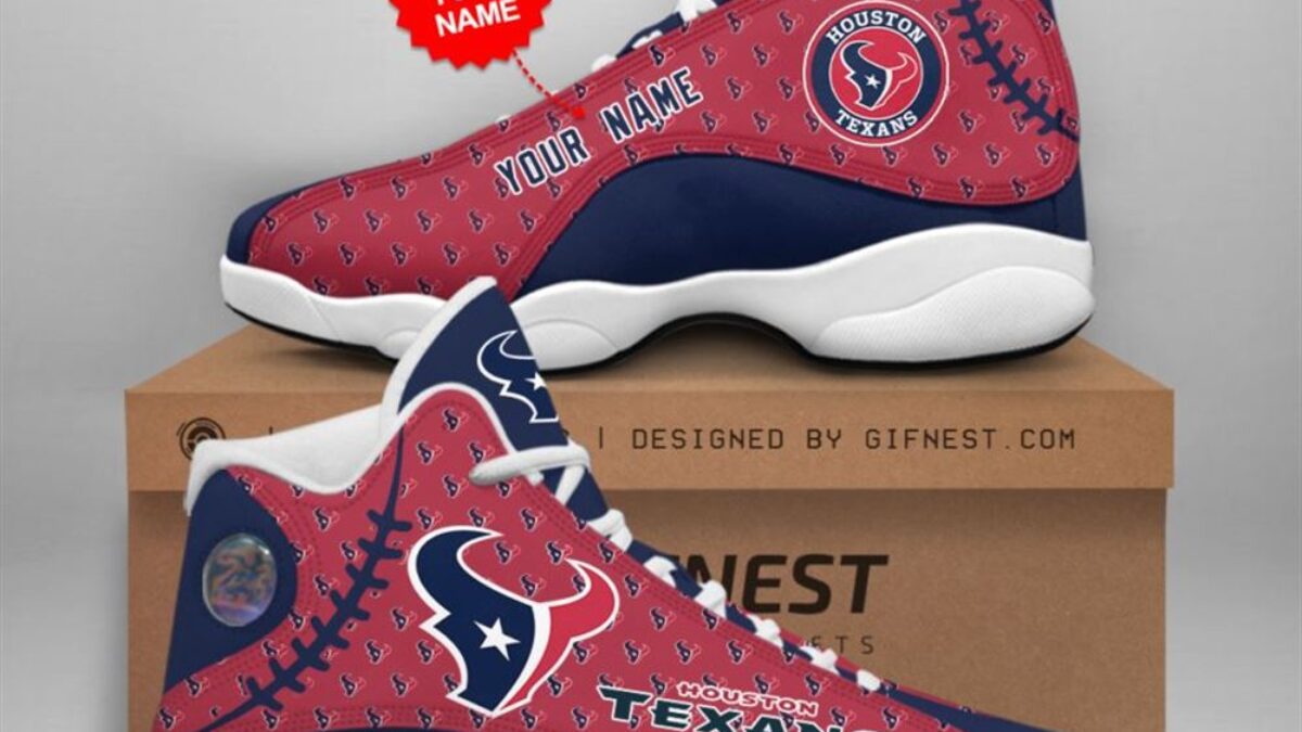 Houston Texans NFL Canvas Low Top Athletic Sports Shoes Red Blue Men 11 Women 13 NFL_Houston_Texans_Air_Jordan_  main image 2