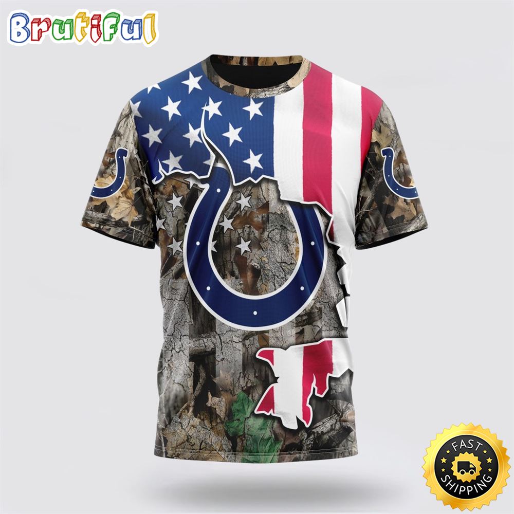 NFL Indianapolis Colts All Over Print 3D T Shirt USA Flag Camo Realtree Hunting Unisex Tshirt 1 vt8ymc