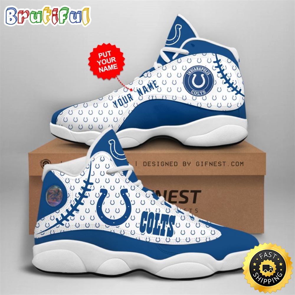 NFL Indianapolis Colts Custom Name Air Jordan 13 Shoes V3 gsisfi
