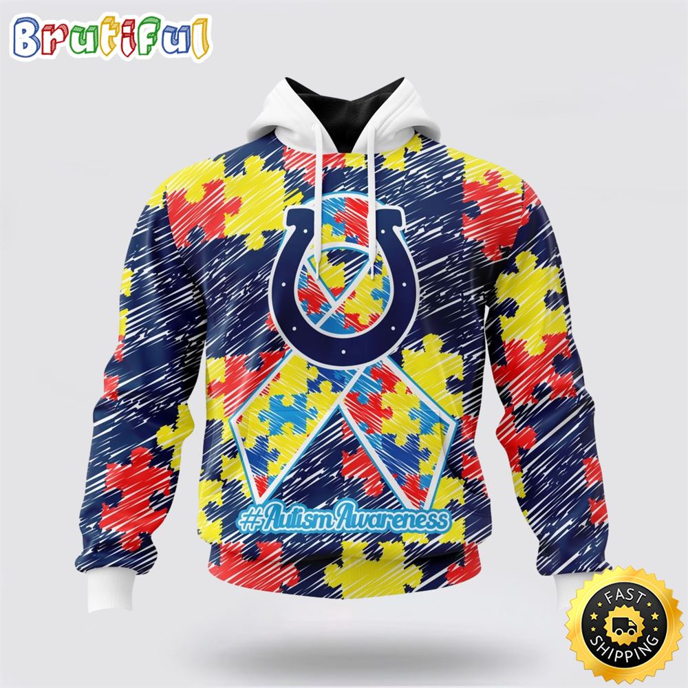 NFL Indianapolis Colts Puzzle Autism Awareness All Over Print 3D Hoodie Unisex Hoodie 1 grefs0