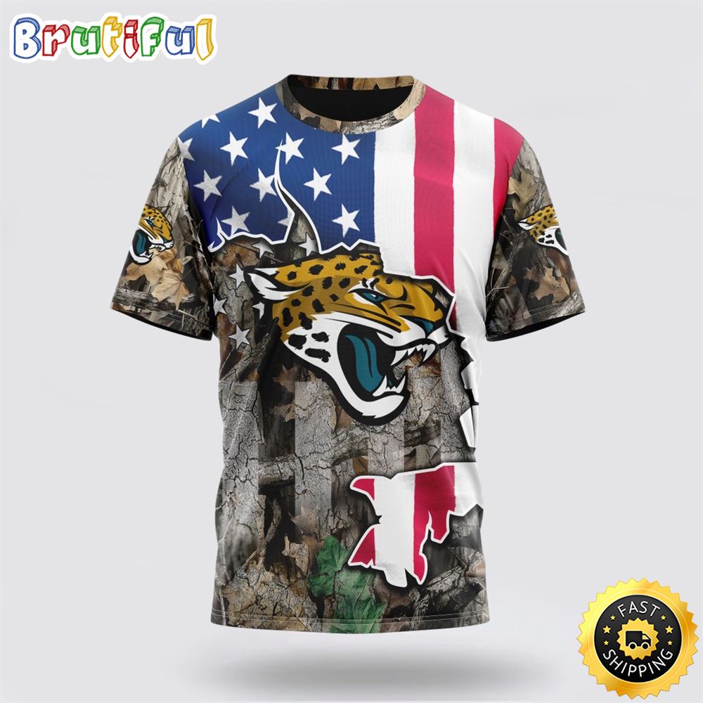 NFL Jacksonville Jaguars All Over Print 3D T Shirt USA Flag Camo Realtree Hunting Unisex Tshirt 1 fswmqc