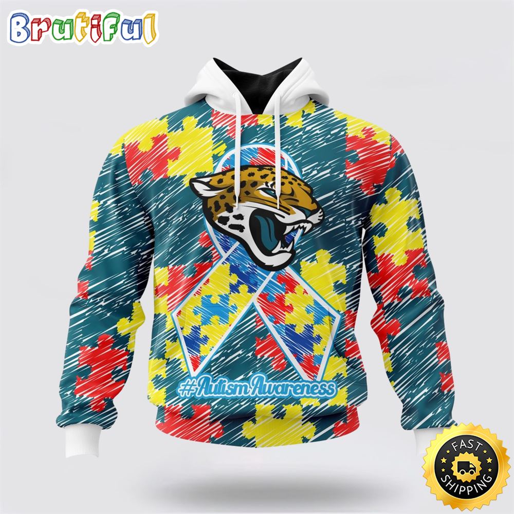 NFL Jacksonville Jaguars Puzzle Autism Awareness All Over Print 3D Hoodie Unisex Hoodie 1 kegs0x