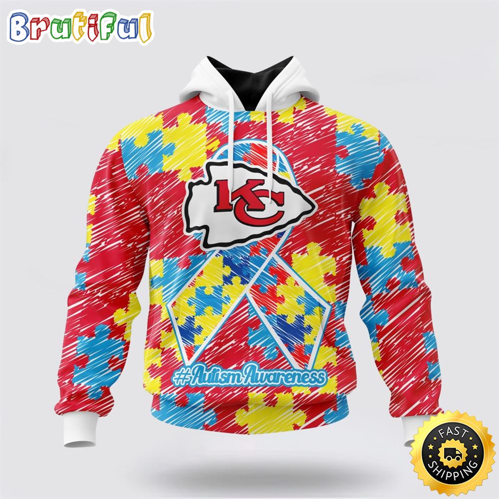 NFL Kansas City Chiefs Puzzle Autism Awareness All Over Print 3D Hoodie Unisex Hoodie 1 j2lqlu