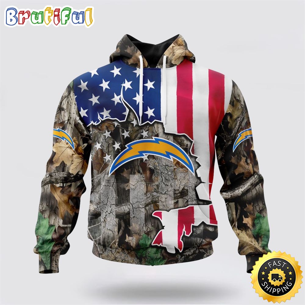NFL Los Angeles Chargers All Over Print 3D Hoodie USA Flag Camo Realtree Hunting Unique And Eye Catching 1 brgjyj