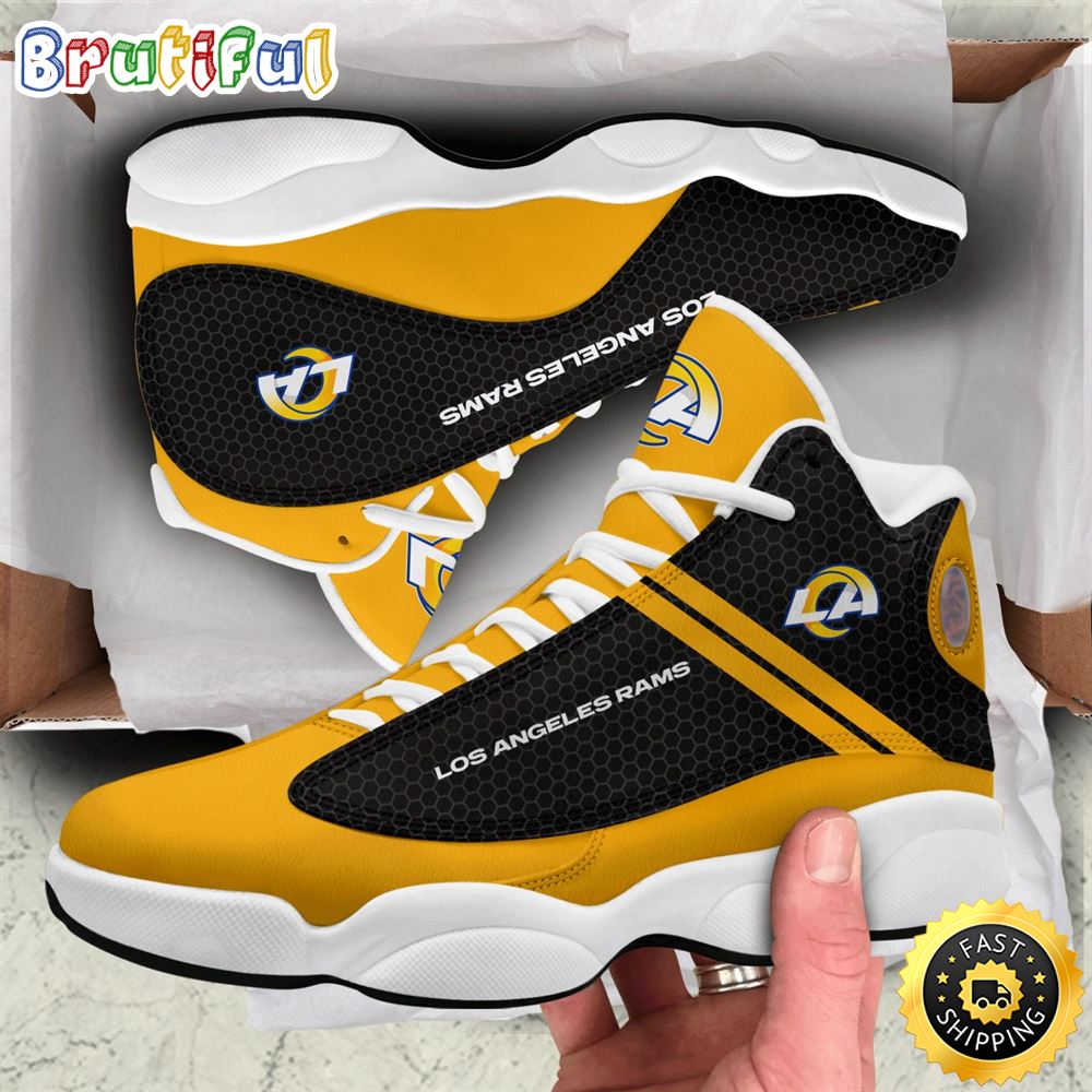 NFL Los Angeles Rams Golden Black Air Jordan 13 Shoes yq30zb