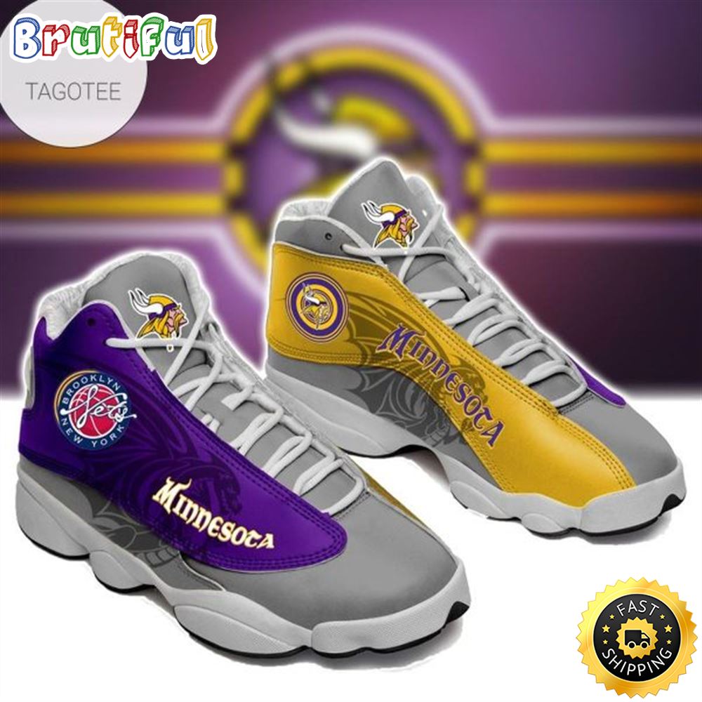 NFL Minnesota Vikings Special Style Air Jordan 13 Shoes nq3ctg