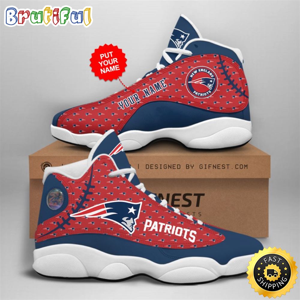 NFL New England Patriots Custom Name Air Jordan 13 Shoes V3 errihf