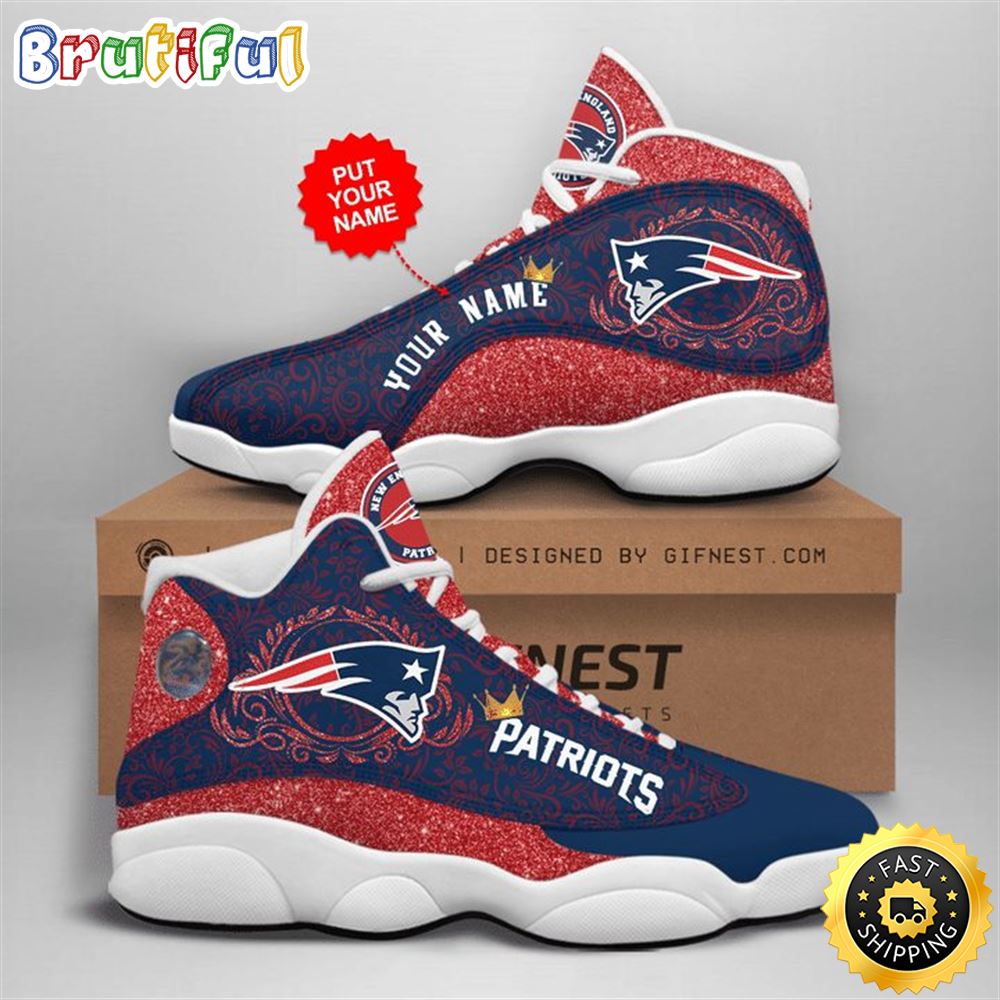 NFL New England Patriots Custom Name Colorful Air Jordan 13 Shoes yy8vvu
