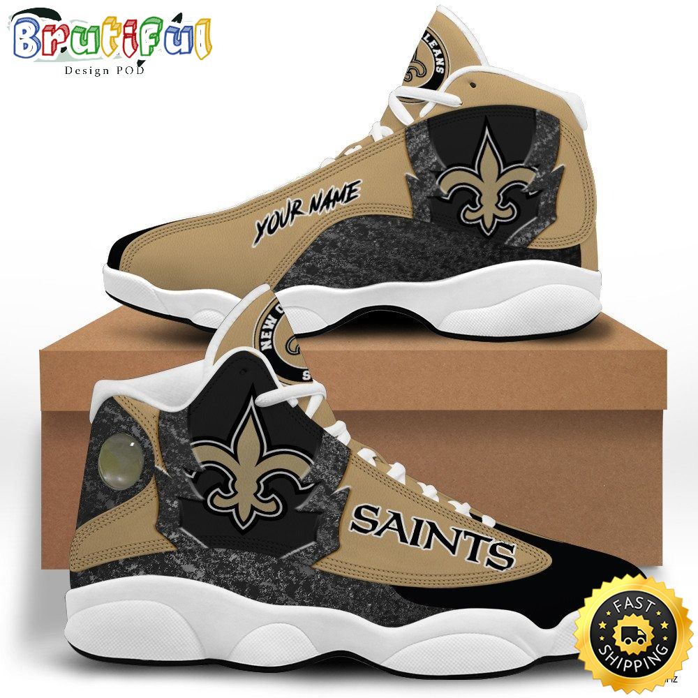 NFL New Orleans Saints Custom Name Limited Version Air Jordan 13 Shoes ulksnx