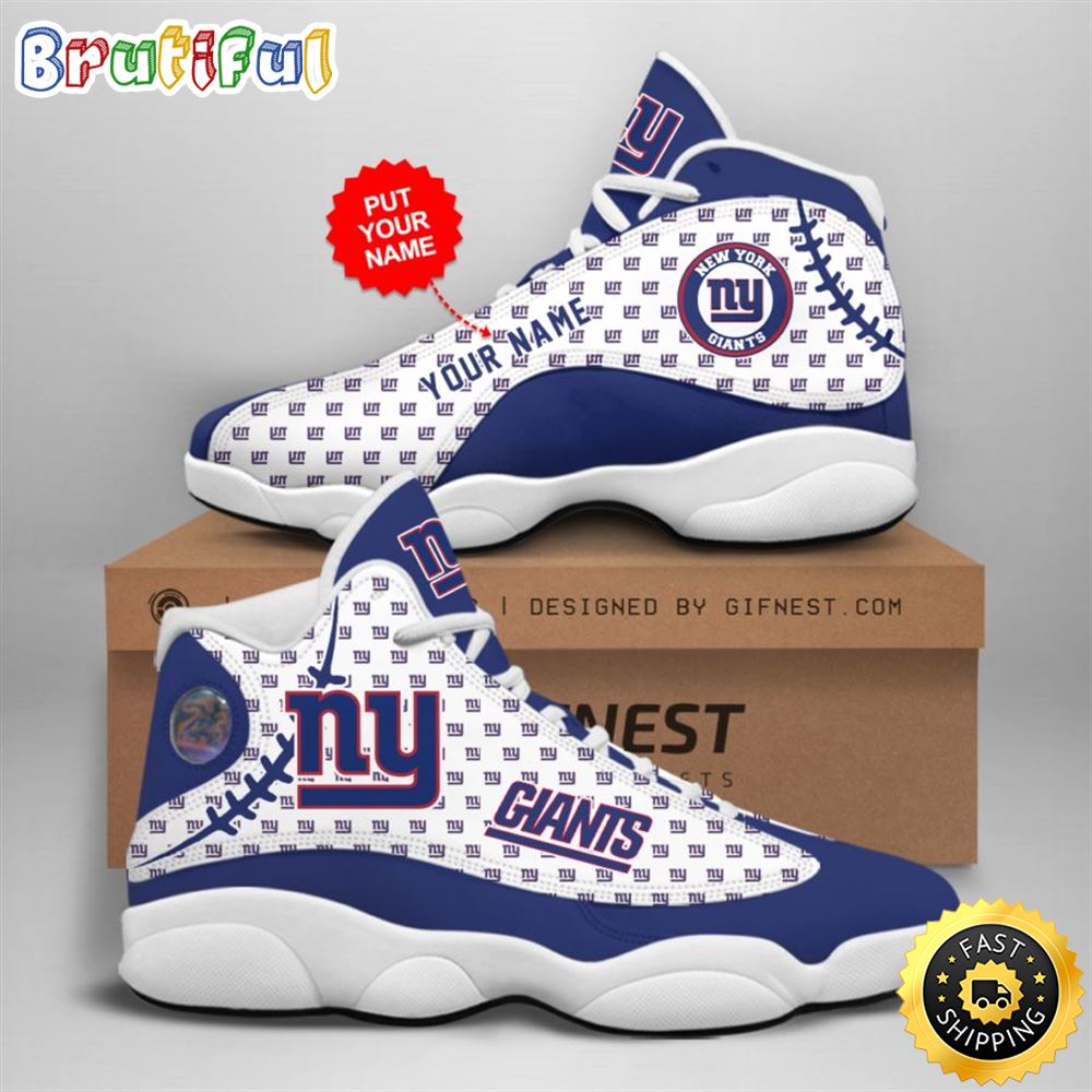 NFL New York Giants Custom Name Air Jordan 13 Shoes V3 pqtyp4