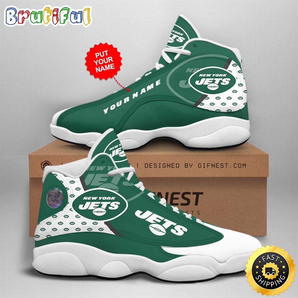 NFL New York Jets Custom Name Air Jordan 13 Shoes V1 e3ixmx