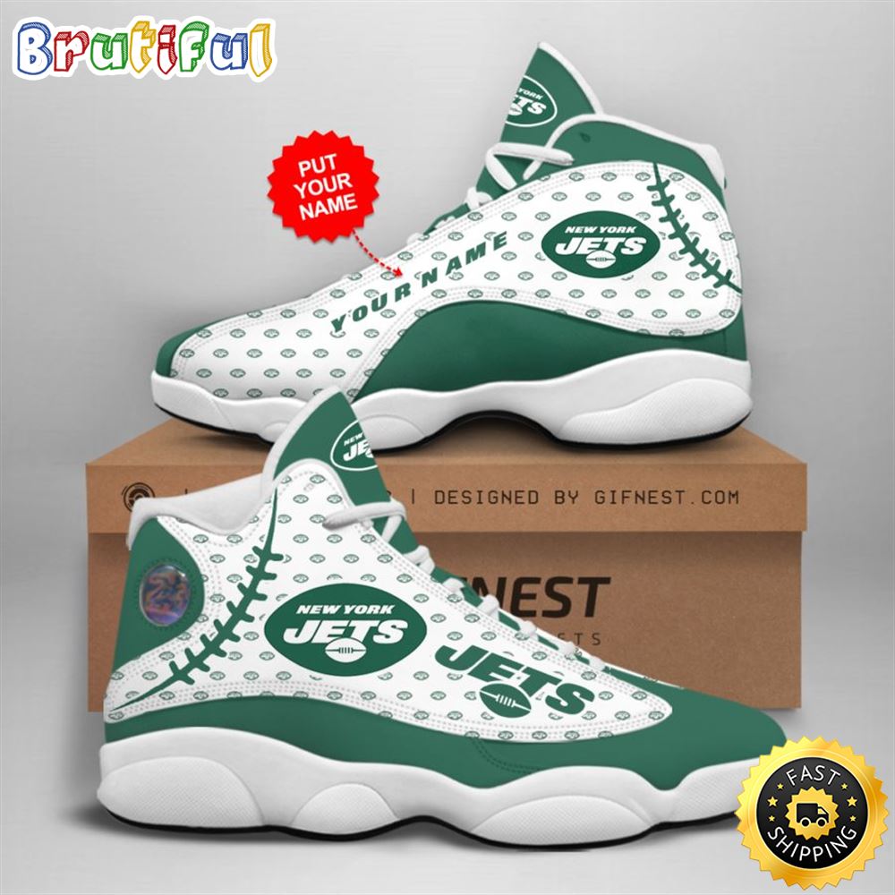 NFL New York Jets Custom Name Air Jordan 13 Shoes V3 ibapqi