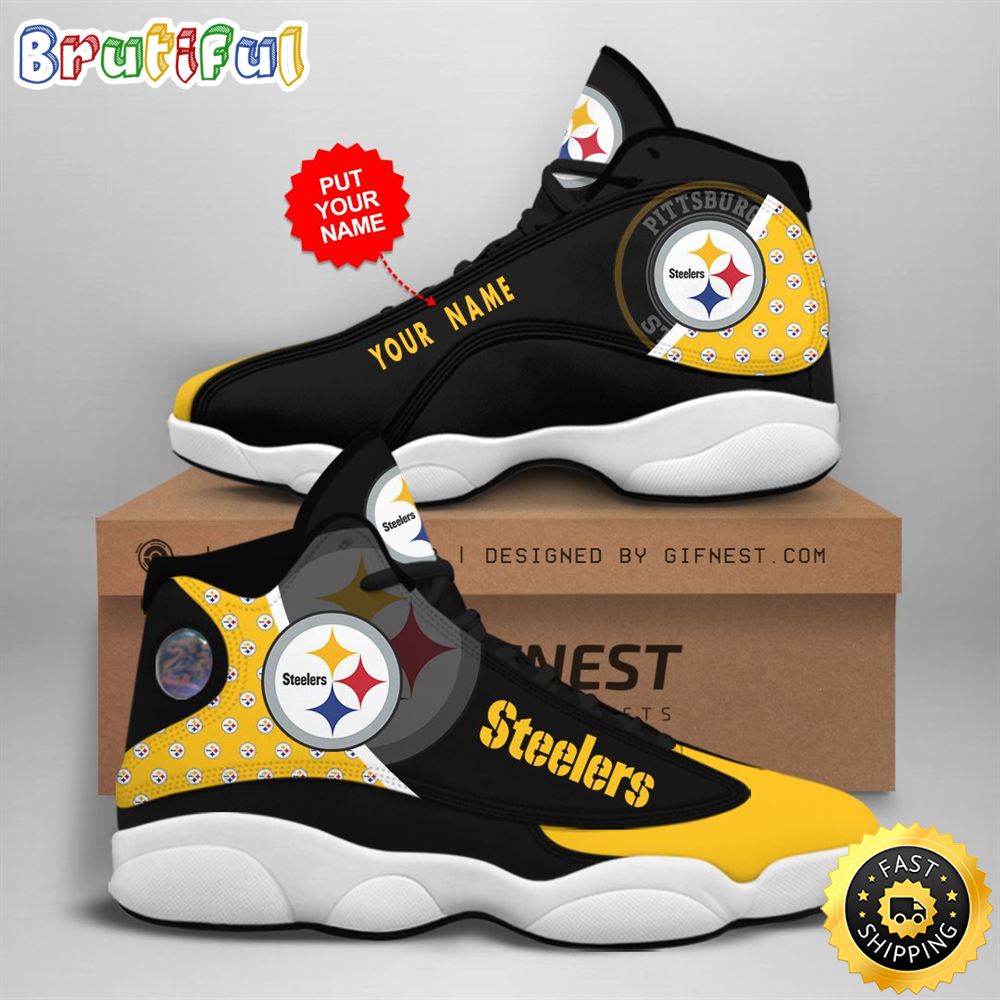 NFL Pittsburgh Steelers Custom Name Air Jordan 13 Shoes V1 rqzifd