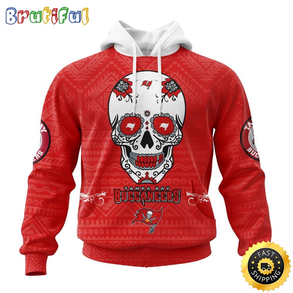 NFL Tampa Bay Buccaneers All Over Print 3D Hoodie Specialized Kits For Dia De Muertos Show Your Team Spirit 1 zuquzw