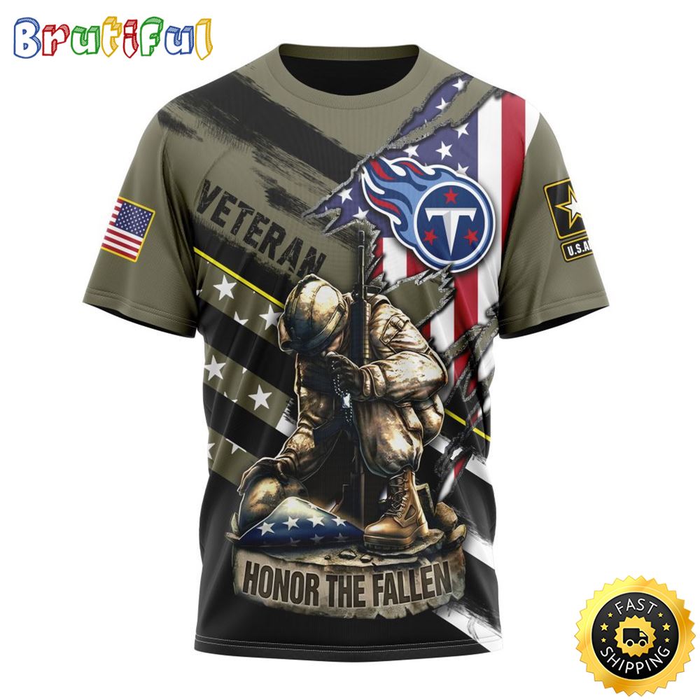 NFL Tennessee Titans All Over Print 3D T Shirt Honor Veterans Kneeling Soldier Unisex Tshirt 1 zabu7q