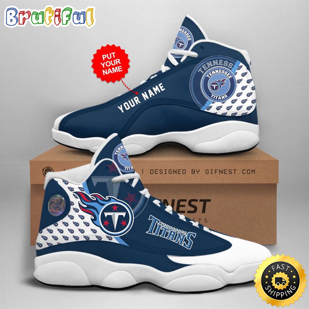 NFL Tennessee Titans Custom Name Air Jordan 13 Shoes V1 mb5bro