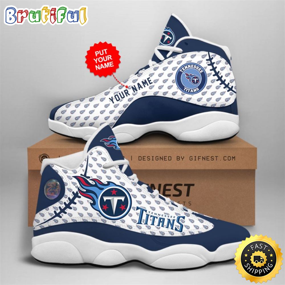 NFL Tennessee Titans Custom Name Air Jordan 13 Shoes V3 weq4zx