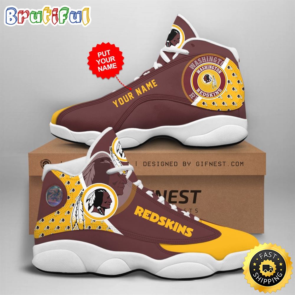 NFL Washington Redskins Custom Name Air Jordan 13 Shoes V2 wiiuii