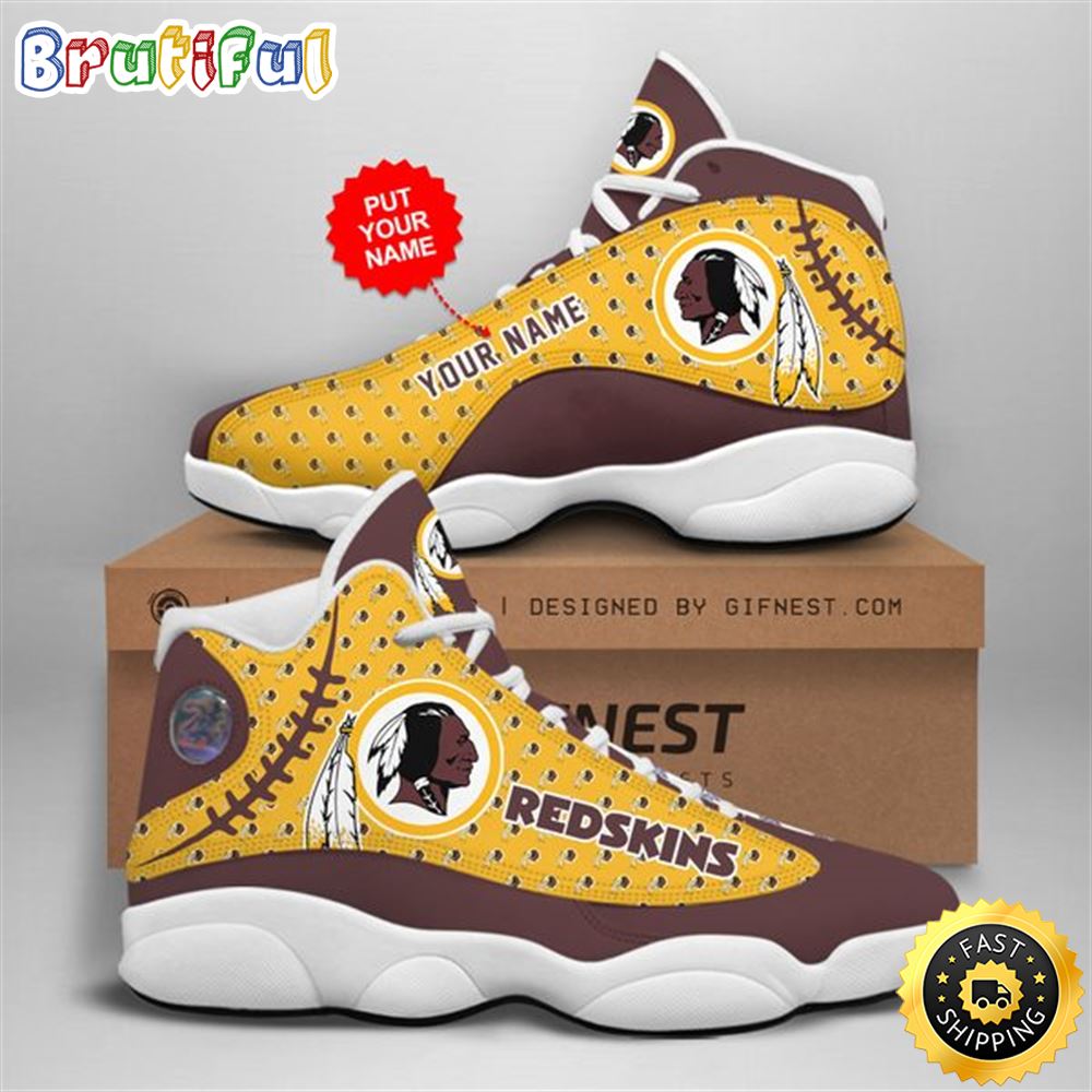 NFL Washington Redskins Custom Name Air Jordan 13 Shoes V4 izjm2t