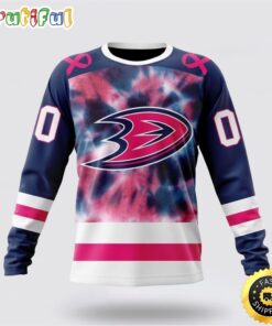 NHL Anaheim Ducks Crewneck Sweatshirt Special Pink October Fight Breast Cancer Gift For Man And Women 1 tlr6nd