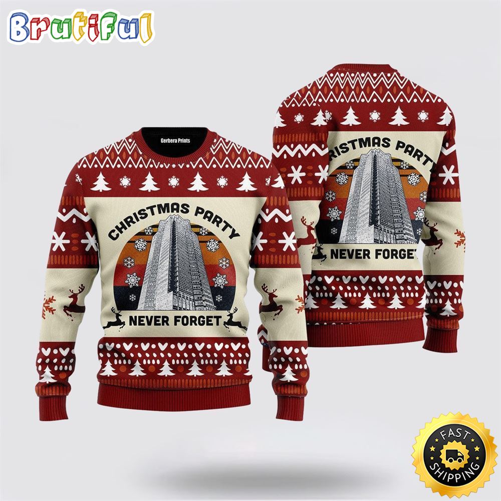 Never Forget Nakatomi Plaza Christmas Party 1988 Ugly Christmas Sweater Christmas Gift For That Everyone Will Love 1 lksvci