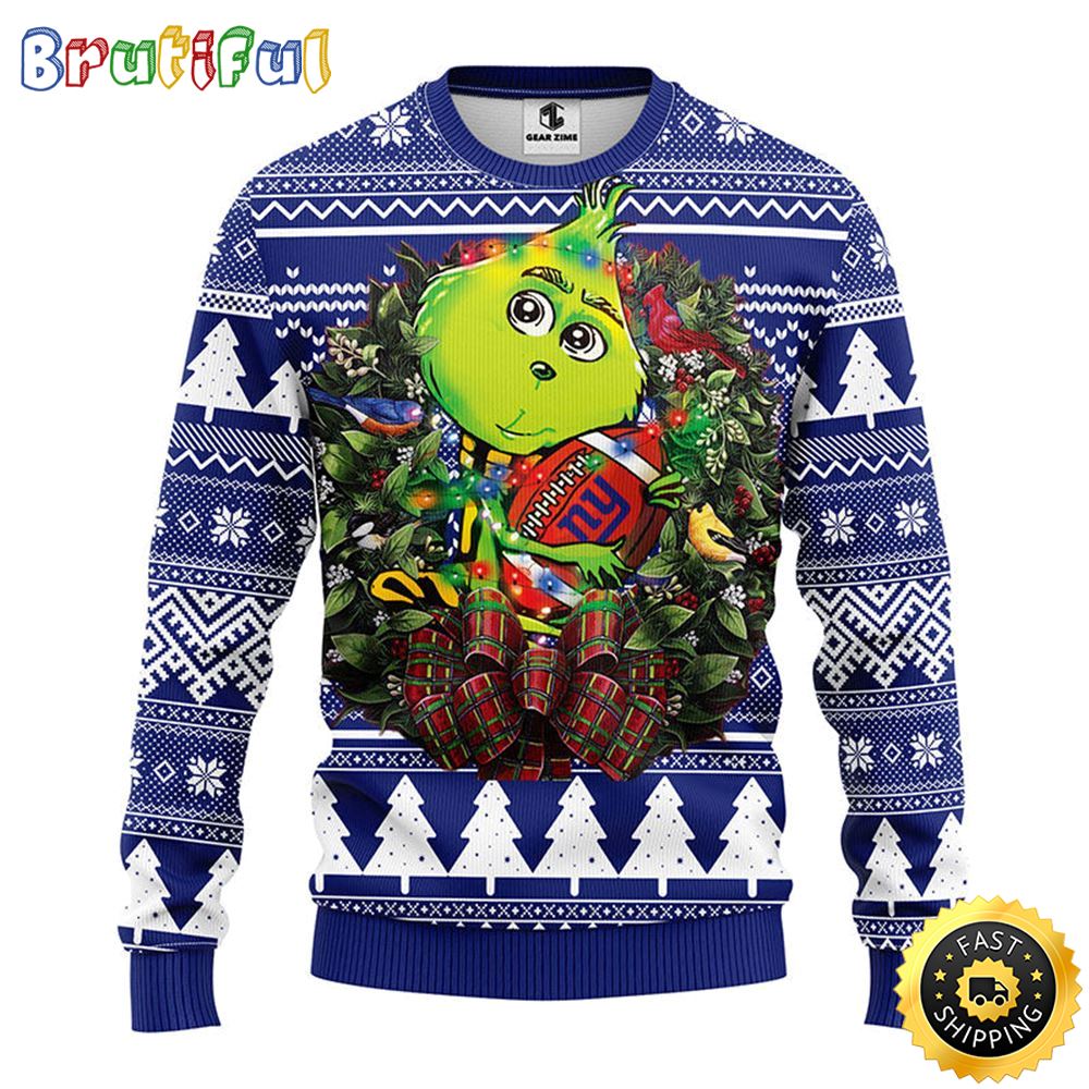 New York Giants Christmas Ugly Sweater Grinch Hug Xmas Day Show Your Team Spirit 1 imirse