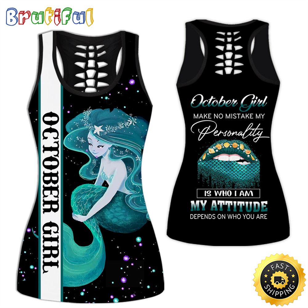 October Girl All Over Print 3D Tank Top My Attitude Is Not A Sign Of Weakness Gift For Women 1 tzwvft