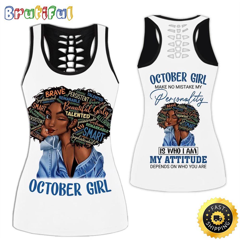 October Girl All Over Print 3D Tank Top My Attitude Is Not Gift For Women 1 de5ui5