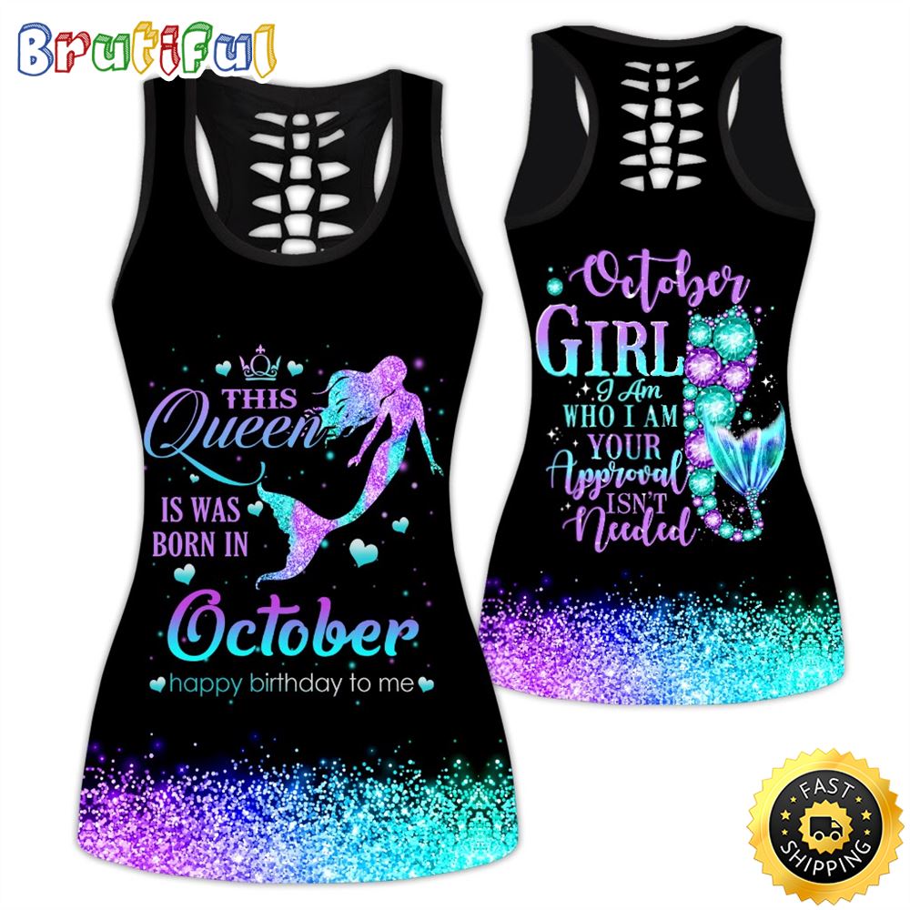 October Girl All Over Print 3D Tank Top Your Approval Isn t Needed Gift For Women 1 swcgo3