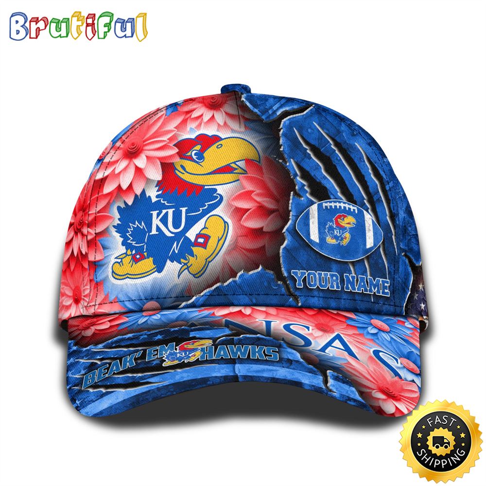 Personalized NCAA Kansas Jayhawks All Over Print BaseBall Cap The Perfect Way To Rep Your Team 1