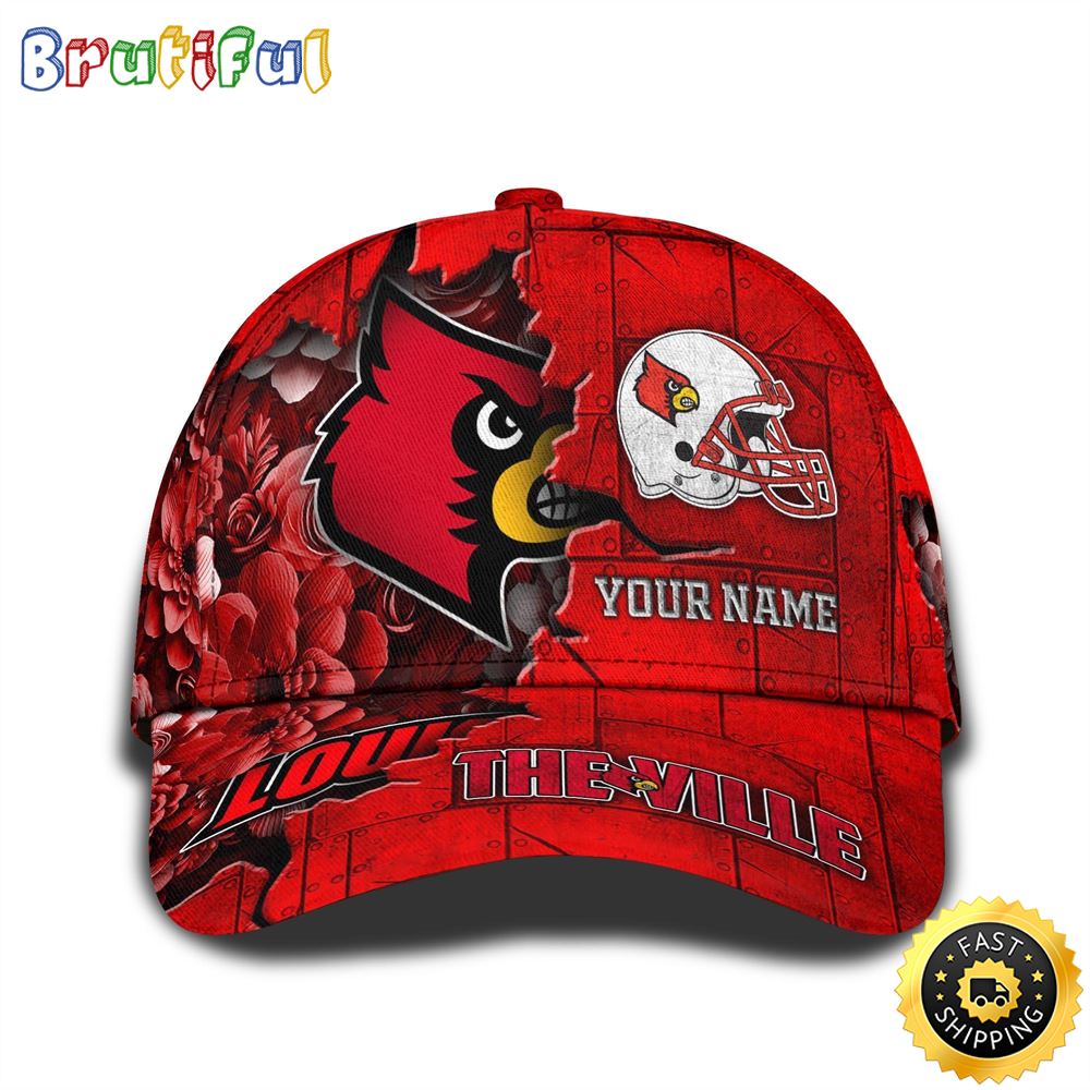 Personalized NCAA Louisville Cardinals All Over Print BaseBall Cap Show Your Pride 1