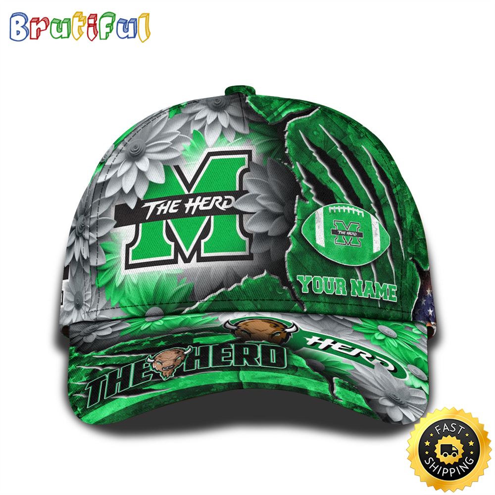 Personalized NCAA Marshall Thundering Herd All Over Print BaseBall Cap The Perfect Way To Rep Your Team 1
