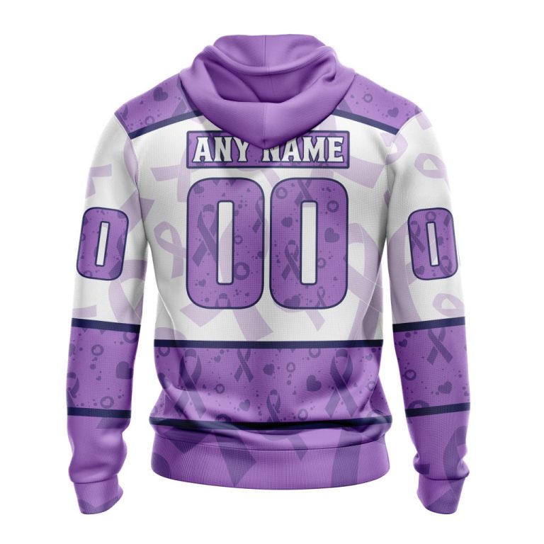 Personalized NFL Los Angeles Chargers All Over Print Zip Hoodie 3D Special Lavender Fights Cancer Unisex Tshirt