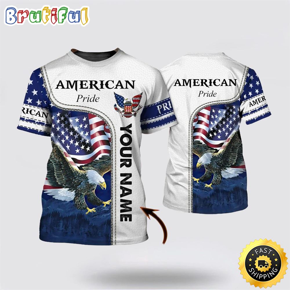 Personalized America Pride American Eagle Soaring All Over Print 3D T Shirt For Military Personnel 1 kc2sjn