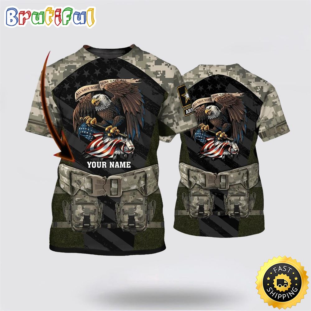 Personalized American Eagle Soaring All Over Print 3D T Shirt For Military Personnel 1 tqybzl