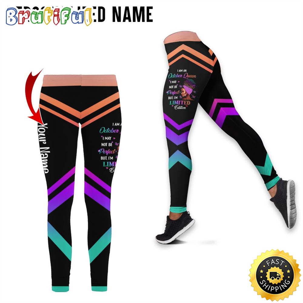 Personalized Black October Girl All Over Print 3D Legging I Am Unique Gift For Women 1 uanogn