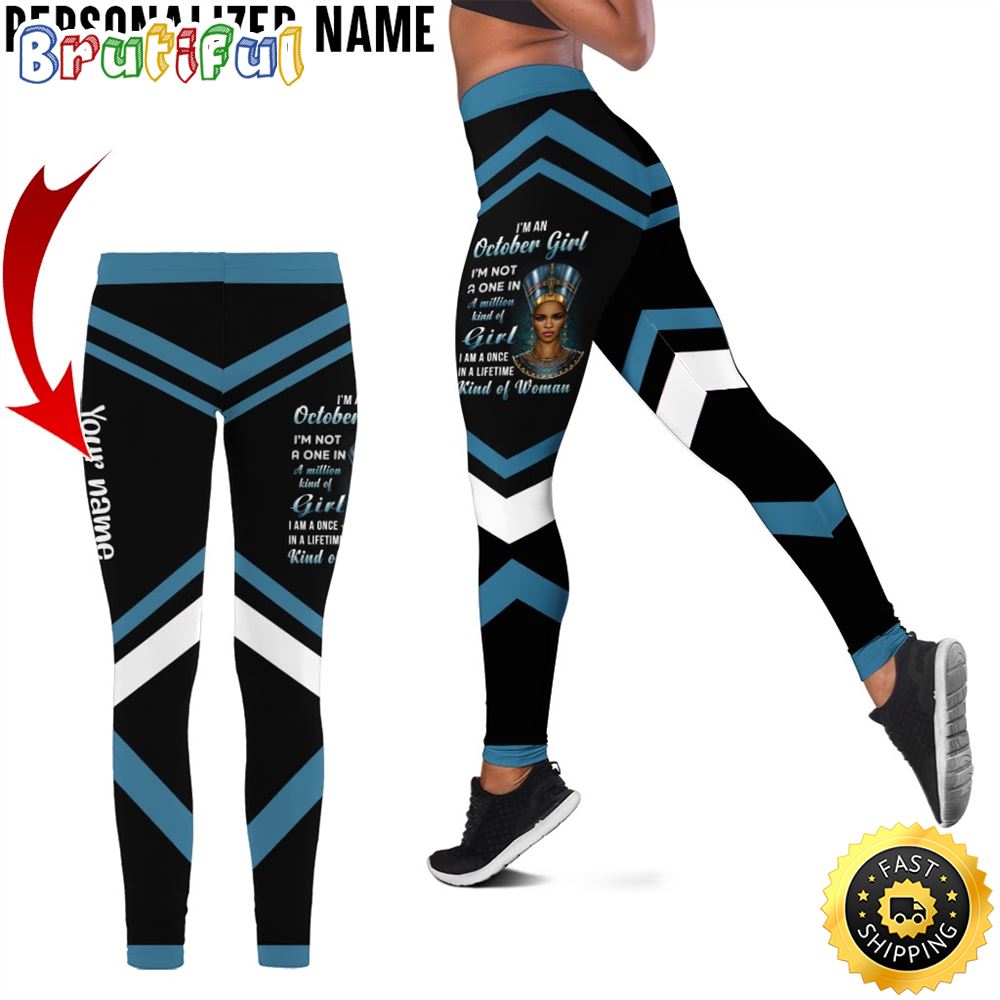Personalized Black October Girl All Over Print 3D Legging Independent Women Gift For Women 1 yytajb