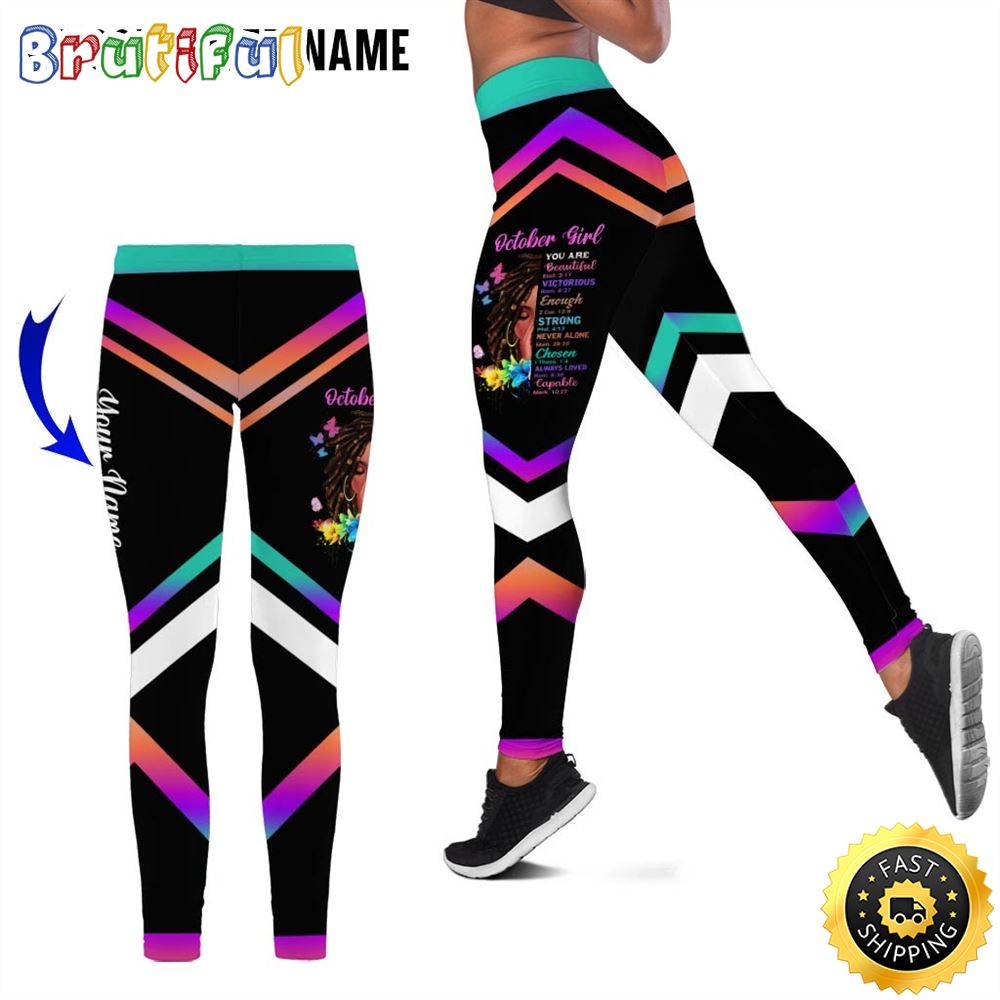 Personalized Black October Girl All Over Print 3D Legging You Are Beautiful Gift For Women 1 v2sjm9