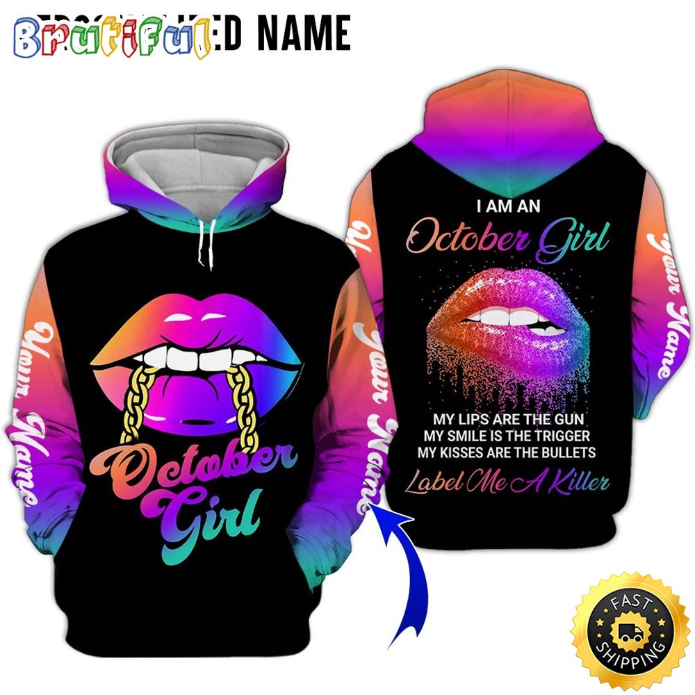 Personalized Black October Girl My Lips Are My Power All Over Print Hoodie Gift For Frends 1 li8fex